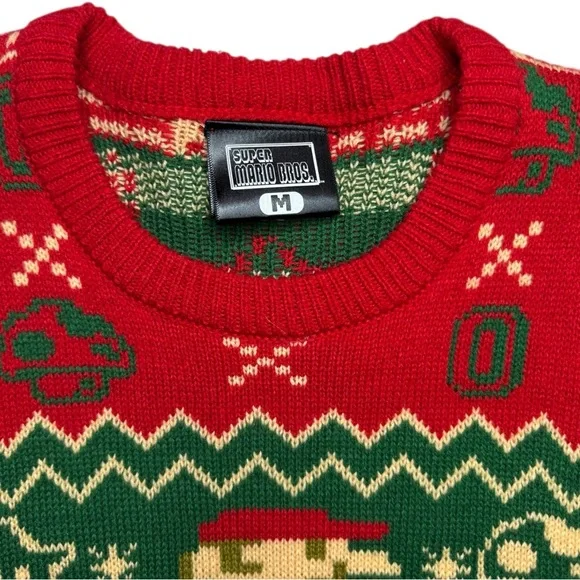 Super Mario Knit Christmas Sweater Size Medium - Picture 3 of 3